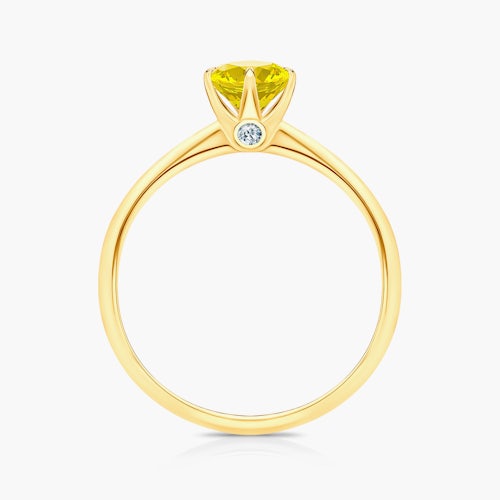 Pierścionek zaręczynowy The Journey: złoty, żółty szafir